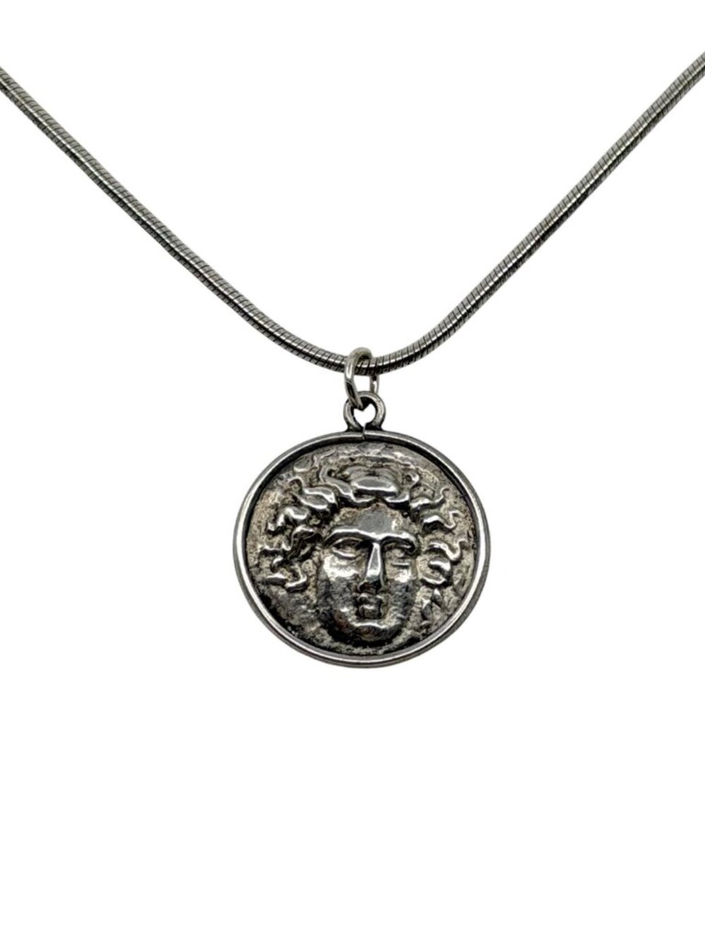 sterling silver LARISSA & ZEUS drachma Greek coin charm pendant